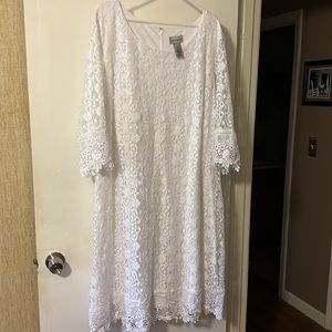 CATHERINES White Lace Dress 26/28 3X